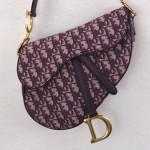 Dior Oblique Saddle Bag Burgundy