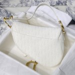 Dior Oblique Saddle Bag White