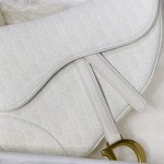 Dior Oblique Saddle Bag White