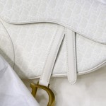 Dior Oblique Saddle Bag White