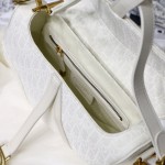 Dior Oblique Saddle Bag White