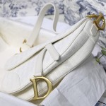 Dior Oblique Saddle Bag White