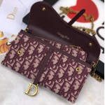 Dior Oblique Saddle Wallet Burgundy