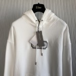 Dior Relaxed-Fit Hooded Sweatshirt White Organic Cotton Fleece