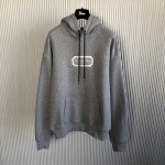 Dior Relaxed-Fit Hooded Sweatshirt Gray Organic Cotton Fleece