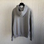 Dior Relaxed-Fit Hooded Sweatshirt Gray Organic Cotton Fleece