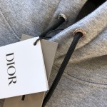 Dior Relaxed-Fit Hooded Sweatshirt Gray Organic Cotton Fleece