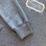 Dior Relaxed-Fit Hooded Sweatshirt Gray Organic Cotton Fleece