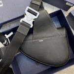 Dior Saddle Bag Black Grained Calfskin with DIOR AND SHAWN Signature