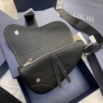 Dior Saddle Bag Black Grained Calfskin with DIOR AND SHAWN Signature