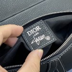 Dior Saddle Bag Black Grained Calfskin with DIOR AND SHAWN Signature