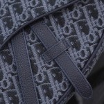 Dior Saddle Bag Black and Blue Dior Oblique Jacquard