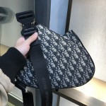 Dior Saddle Bag Beige and Blue Dior Oblique Jacquard