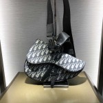 Dior Saddle Bag Beige and Blue Dior Oblique Jacquard