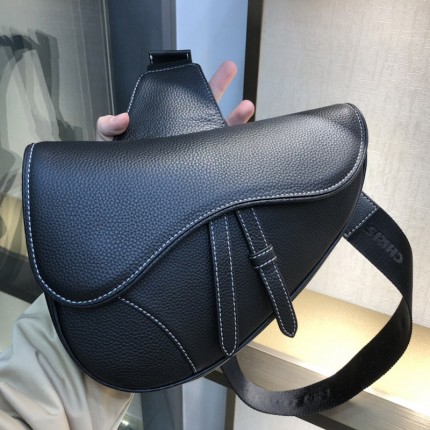 Dior Saddle Bag Black Grained Calfskin