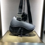 Dior Saddle Bag Black Grained Calfskin