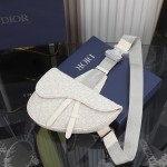 Dior Saddle Bag White Dior Oblique Jacquard