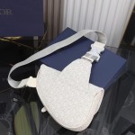 Dior Saddle Bag White Dior Oblique Jacquard