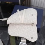 Dior Saddle Bag White Dior Oblique Jacquard