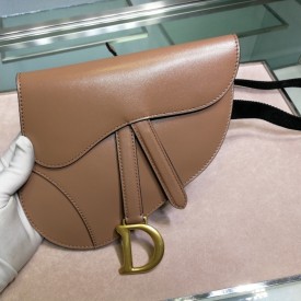 Dior Saddle Belt Bag Calfskin Leather Tan