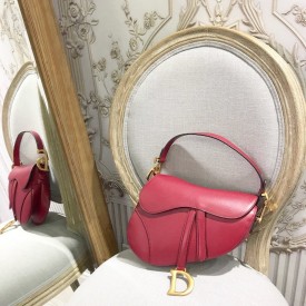 Dior Saddle Calfskin Bag Red