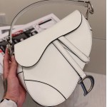 Dior Saddle Calfskin Bag White