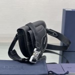 Dior SADDLE POUCH Black Grained Calfskin