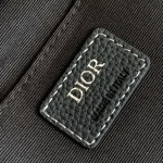 Dior Saddle Vertical Pouch with Strap Black Grained Calfskin