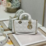 Dior Lady D-Joy Bag White Cannage Lambskin