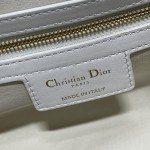 Small Dior Vibe Zip Bowling Bag White