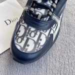 Dior B22 Sneaker in navy technical knit and white and navy calfskin