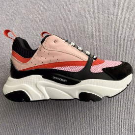 Dior B22 Sneaker in technical knit and pink calfskin