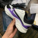 Dior B22 Sneaker in black technical knit and purple and white calfskin