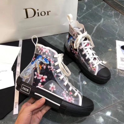 Dior B23 High Canvas Sorayama Dinosaur Black