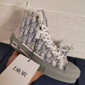 Dior B23 High Top Logo Oblique Navy / Grey