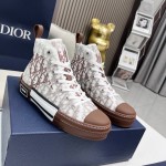 B23 High-Top Sneaker Coffee Dior Oblique Canvas