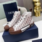 B23 High-Top Sneaker Coffee Dior Oblique Canvas