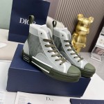 B23 High-Top Sneaker Olive Dior Oblique Canvas