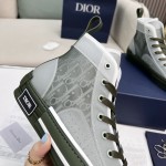 B23 High-Top Sneaker Olive Dior Oblique Canvas