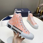 B23 High-Top Sneaker White and Orange Dior Oblique Canvas