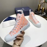 B23 High-Top Sneaker White and Orange Dior Oblique Canvas