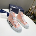 B23 High-Top Sneaker White and Orange Dior Oblique Canvas