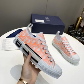 B23 Low-Top Sneaker White and Orange Dior Oblique Canvas