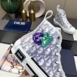 B23 DIOR AND KENNY SCHARF High-Top Sneaker White and Purple