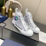 B23 DIOR AND KENNY SCHARF High-Top Sneaker White and Purple