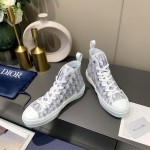 B23 DIOR AND KENNY SCHARF High-Top Sneaker White and Purple