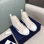 B23 High-Top Sneaker Cream Dior Oblique Macrame