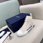 B23 High-Top Sneaker Cream Dior Oblique Macrame