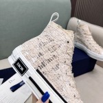 B23 High-Top Sneaker Cream Dior Oblique Macrame