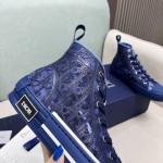 B23 High-Top Sneaker Transparent Canvas with Blue Raised Dior Oblique Motif